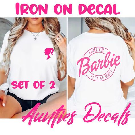 Barbie Iron on Decal transfer Barbie Birthday Shirt Svg, Barbie Vinyl Shirt, Barbie T Shirt Diy, Birthday Barbie Shirt, Barbie Shirt Ideas, Barbie Birthday Shirt, Barbie Shirt, Barbie Costume, Christmas Barbie