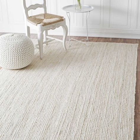 Beachcrest Home Burrillville Hand-Woven Off-White Area Rug & Reviews | Wayfair Rugs Red, Rugs Boho, Natural Jute Rug, A Rug, White Living Room, Grey Carpet, White Bedroom, Jute Rug, Bedroom Carpet