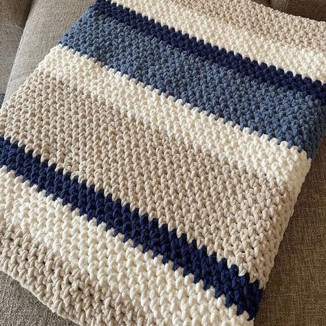 Striped Blanket Pattern, Blanket Inspiration, Crochet Blanket Tutorial, Blanket Pattern Crochet, Striped Crochet Blanket, Chunky Blankets, Crochet Throw Pattern, Striped Blanket, Skagit Valley