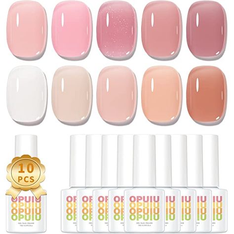 Diy Shellac Nails, Neutral Gel Nails, Jelly Gel Nail Polish, Shellac Nail Polish, Trendy Nail Polish, Pink Gel Nails, Pink Gel, Gel Nails Diy, Glitter Gel Nails