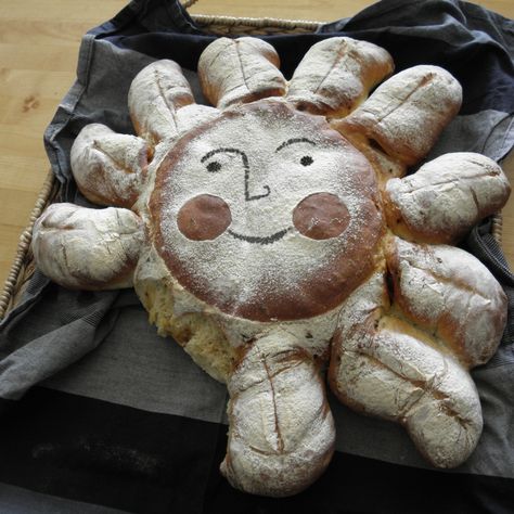 Sun Bread, Oregano Leaves, Sun Face, Fresh Oregano, Dried Cherries, Poppy Seeds, Orange Zest, Bread Flour, White Bread