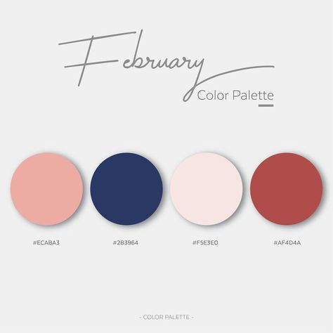 February Colour Palette, Monthly Color Palette, February Color Palette, Book Buddy, February Colors, Planner Themes, Hex Color Palette, Color Schemes Colour Palettes, Modern Color Palette