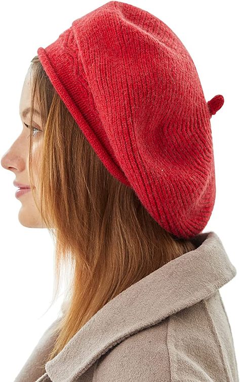 Amazon.com: Women French Beret Hat Beanie Winter Knit Knitted Warm Wool Slouchy Paris Basque Baret Barrette Artist Cap White Classic Solid Color, Boinas de Mujer, Gifts for Ladies : Everything Else Women French Style, Style Beret, French Beret Hat, Beret Hats, French Women Style, French Beret, Wool Beret, Distressed Hat, Spring Wear