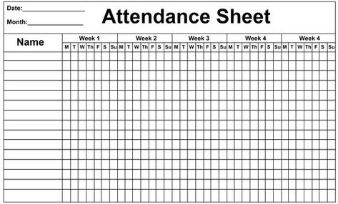 Monthly Attendance Sheet, Attendance Sheet, Quick Saves