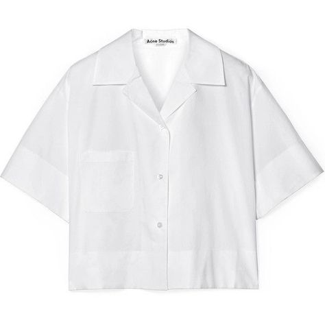 Acne Studios Lelia cropped cotton-poplin shirt ($250liked on Polyvore featuring topsacnewhitecut-out crop topswhite boxy topdrop-shoulder topsdrop shoulder shirt and cropped white shirt Polyvore Chic, Cropped White Shirt, Boxy Crop Top, Drop Shoulder Shirt, Crop Top Designs, Outfit Png, Boxy Top, Cotton Poplin Shirt, Cute Comfy Outfits