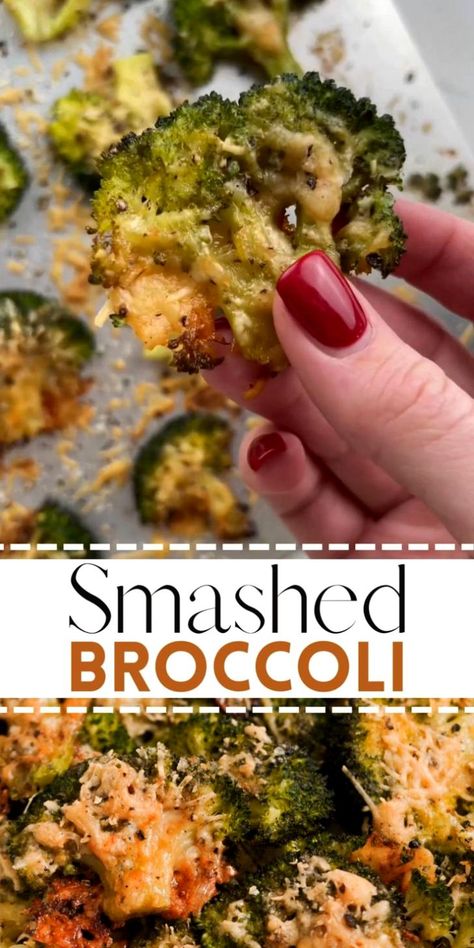 Are you tired of the same old, bland vegetable dishes? Well, it’s time to revolutionize your plate with my Smashed Broccoli Parmesan — a simple recipe that will change the way you look at broccoli forever. With fewer than 10 ingredients and just 20 minutes of prep, each floret of parmesan roasted broccoli is transformed into a cheesy, crispy marvel. It’s the perfect side dish! Crispy Parmesan Smashed Broccoli, Side Dish With Broccoli, Broccoli Meals Healthy, Good Vegetable Side Dishes, Broccoli Recipes With Cheese, Smashed Crispy Parmesan Broccoli, Crispy Roasted Broccoli, Delicious Healthy Side Dishes, Good Vegetable Recipes