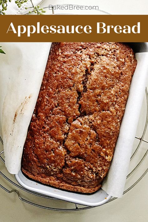 Applesauce Loaf, Applesauce Recipes, Baked Bree Recipe, Applesauce Pancakes, Apple Delight, Spiced Applesauce, Applesauce Bread, Applesauce Muffins, Spice Bread