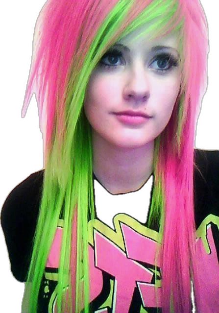 Pink And Green Hair, Green Hair, A Girl, Pink And Green, Neon, Green, Hair, Pink