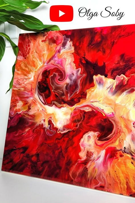 Dutch Pour Painting, Golden Phoenix, Wall Art Tutorial, Color Transition, Acrylic Painting Diy, Abstract Art Painting Techniques, Nature Art Drawings, Acrylic Pouring Techniques, Abstract Painting Techniques