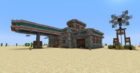 Fallout Minecraft Builds, Post Apocalyptic Minecraft Builds, Gas Station Minecraft, Post Apocalyptic Minecraft, Tundra Village, Minecraft Gas Station, Minecraft Apocalypse Build, Fallout Minecraft, Minecraft Apocalypse