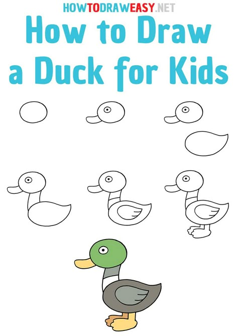 How to Draw a Duck for Kids Step by Step #duck #duckdrawing #drawingduck #howtodrawaduck #drawinganimals #animaldrawing #naturedrawing #drawanimals #drawingduck #easydrawing #drawingforkids #sketch #sketching #stepbystep Sketching For Kids, How To Paint A Duck, Drawing Step By Step For Kids, How To Draw A Duck Step By Step, Draw A Duck, Drawing For Kids Step By Step, Easy Duck Drawing, How To Draw Duck, Draw Duck