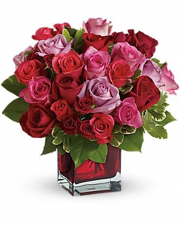 Madly in Love Bouquet with Red Roses by Teleflora Bouquet Roses Bouquet Valentines, Bouquet With Red Roses, Bouquet Valentines, Valentines Romantic, Love Bouquet, Red Roses Bouquet, Bouquet Birthday, Roses Beautiful, Hot Pink Roses