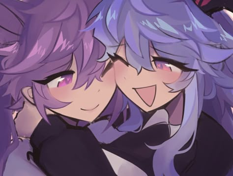 Ganyu X Keqing, Genshin Ships, Clothes Swap, Circus Baby, Yuri Anime, Video Game Art, Ship Art, Art Blog, Matching Icons