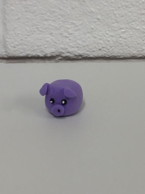 This pig is made from purple, white and black silk clay and left to dry for 12 hours Purple Clay Ideas, Silk Clay Ideas, Kids Clay, Clay Sculpture, Blue Lock, Black Silk, Clay Crafts, Diy And Crafts, Blue And Purple