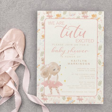 Ballerina Baby Shower Ideas, Tutu Baby Shower Theme, Ballerina Baby Shower Theme, Ballerina Baby Shower Invitations, Excited Baby, Announcement Pictures, Baby Shower Themes Neutral, Tutu Baby Shower, Ballerina Baby Showers