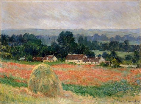 W 1073 Claude Monet - A Haystack {at Giverny} 1886 | by petrus.agricola Monet Haystacks, Claude Monet Paintings, Plein Air Landscape, Monet Paintings, Oil Painting Reproductions, Impressionist Paintings, Famous Art, Painting Reproductions, Claude Monet