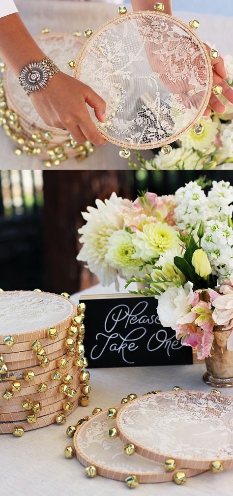 6 DIY projects for the boho inspired bride! Diy Lace Tambourine, Interior Boho, Rustic Wedding Decorations, Boda Mexicana, Handmade Lace, Wedding Diy, Boho Bride, Diy Wedding Decorations, Bohemian Wedding