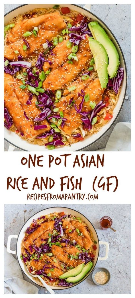 One Pot Asian Rice and Fish is an easy dinner recipe your whole family will love. It’s a tasty basa fish recipe with Asian BBQ sauce, rice, and vegetables. #onepotmeals #fishrecipe #basafish #asianrice #onepotdinner Lent Meals, Basa Fish Recipes, Rice And Fish, Asian Bbq Sauce, Asian Bbq, Rice And Vegetables, One Pot Vegetarian, White Fish Recipes, Asian Rice