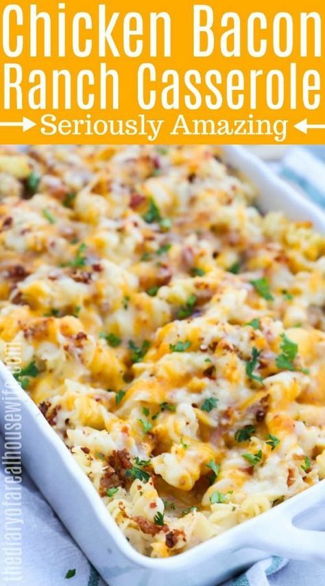 Bacon Ranch Casserole, Ranch Casserole, Casserole Chicken, Chicken Bacon Ranch Casserole, Chicken Casserole Easy, Recipes Casserole, Chicken Bacon Ranch, Bacon Ranch, God Mat