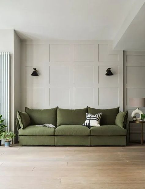 Model 06 Sofa | Swyft at Rose & Grey Green Sofa Wall Color, Living Room Designs Green Sofa, Green Velvet Sofa Living Room Ideas, Olive Green Sofa Living Room, Comfortable Sofas Living Room, Green Sofa Living Room Colour Schemes, Living Room Green Sofa, Swyft Sofa, Olive Green Sofa