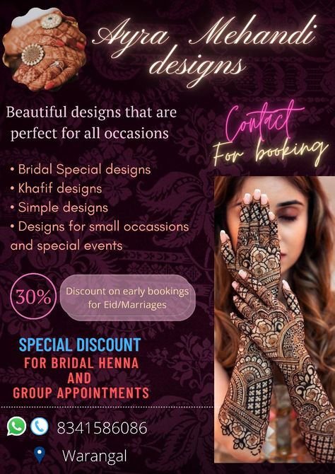 Providing service at it's best Mehndi Designs Posters, Mehndi Artist Visiting Card, Mehndi Poster Ideas, Mehndi Price List, Mehndi Advertisement Poster, Mehendi Banner Design, Mehendi Poster Design, Mehndi Banner Design, Mehndi Classes Poster