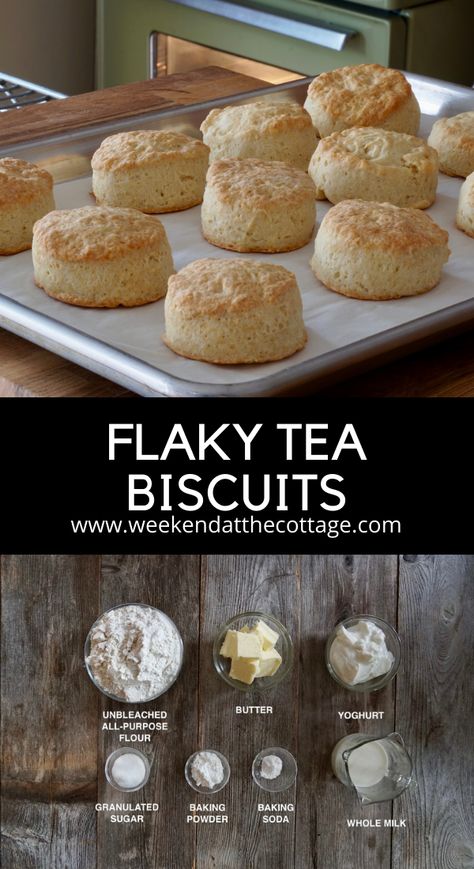 Flaky Tea Biscuits Recipe Tea Biscuits Recipes, Tea Buns, Homemade Biscuit Recipe, Baking Biscuits, Homemade Biscuit, Tea Biscuit, Biscuits Recipes, Scone Recipes, Baking Buns