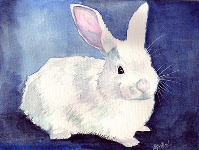 I dont' think I will end up with a rabbit on my card... but it would be very like me. Maybe a rabbit in water color? Painted Rabbits, Bunny Portrait, Rabbit Watercolor, Pig Pet, Bunny Artwork, Easter Paintings, Rabbit Drawing, Animals Watercolor, Winsor And Newton Watercolor