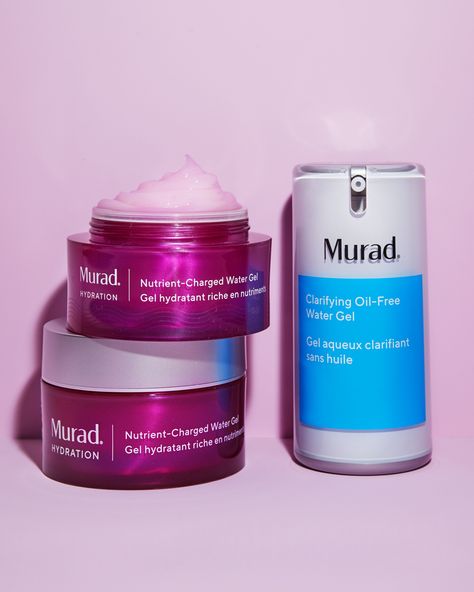 Summer is the perfect time to switch to a gel #moisturizer. They still provides optimal hydration to skin, but in a water-light formula that won't feel too heavy. Meet our Murad MVPs: 🌊 Nutrient-Charged Water Gel: 5 vitamins, 5 minerals and 5 peptides minimize dryness and strengthen skin’s barrier—instantly hydrating, plumping and locking in moisture 🌊 Clarifying Water Gel: Purifies and refines with hyaluronic acid, salicylic acid and Korean red pine extract #skincare Murad Toner, Murad Vitamin C, Aqualogica Moisturizer, Murad Moisturizer, Murad Skincare, Skinfix Barrier+ Triple Lipid-peptide Face Cream, Night Moisturizer, Hydrating Moisturizer, Gel Moisturizer