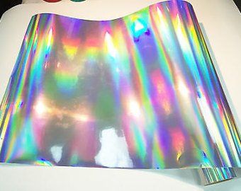 Holographic foil | Etsy Rainbow Chrome, Rainbow Vinyl, Holographic Vinyl, Holographic Foil, Oil Slick, Vinyl Sheets, All Craft, Silver Foil, Permanent Vinyl