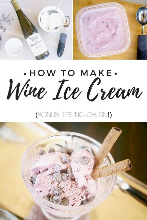 Alcohol Ice Cream Recipes, Wine Ice Cream Recipe, Alcoholic Ice Cream, Wine Ice Cream, How To Make Wine, Frozen Yogurt Popsicles, Boozy Ice Cream, Food Homemade, Sorbet Recipes