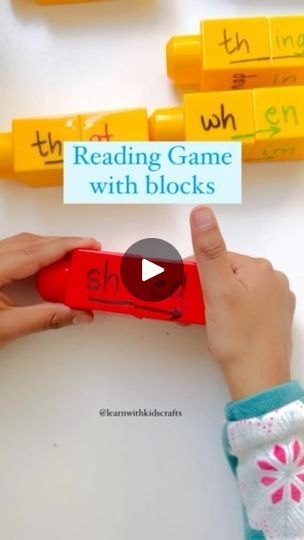 4.1K views · 265 reactions | Save this reading game with blocks. Blend, read and rotate to read a new word.
We are currently working on digraphs and blends so I wrote that with sharpie. You can do the same with word families, cvc words as well.

Follow @learnwithkidscrafts for more ideas 

#scienceofreading #learningtoread #learntoread #earlyreaders #phonicsactivities #homeschoolmom #readingskills #icanread #classroomactivities #momlife #earlyliteracy #cvc #digraphs #structuredliteracy #phonemicawareness #phonicsgames | Nisha Yadav| Your Key to Easy Learning Activities | itsyaboyciz · Original audio Cvc Words Games, Easy Learning Activities, Picture Book Activities, Name Activities, Reading Games, Phonics Games, Easy Learning, Phonemic Awareness, Phonics Activities