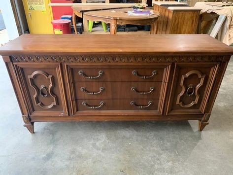 sideboard makeover furniture update Buffet Cabinet Makeover, Refinished Sideboard, Credenza Makeover, Sideboard Restoration, Refinished Buffet, Sideboard Makeover, Buffet Furniture, Buffet Makeover, Farmhouse Sideboard