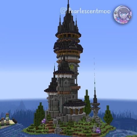 PearlescentMoon on Instagram: “1.17 Minecraft Wizard Tower! 🧙‍♂️ During earlier snapshots, this was the first build I had created with the 1.17 blocks supplied at the…” Tower Concept Art, Minecraft Wizard Tower, Minecraft Wizard, Mage Tower, Tower Concept, Tower Minecraft, Fantasy Minecraft, Wizard Tower, Minecraft Inspiration