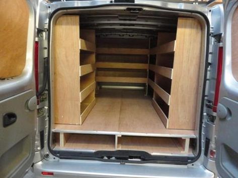 Vivaro Van Racking, Electrician Van Setup, Van Setup, Van Fitout, Creative Furniture Ideas, Trailer Shelving, Work Truck Organization, Work Truck Storage, Van Racking Systems