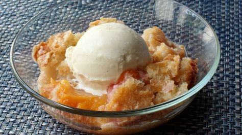 Chef John's version is a lot crispier than a regular cobbler, and you can use this technique for other fruit cobblers. Serve warm with vanilla ice cream. Crispy Peach Cobbler, Peach Dessert Recipes, Peach Crisp, Fruit Cobbler, Peach Recipes, Chef John, Peach Desserts, Food Wishes, Peach Cobbler Recipe