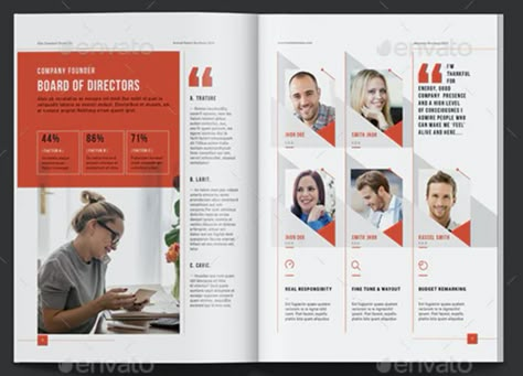 Board Of Directors Layout, Fashion Magazine Design, Job Reference, Page Layout Design, Annual Report Design, Team Page, Report Design, Magazine Layout Design, Publication Design