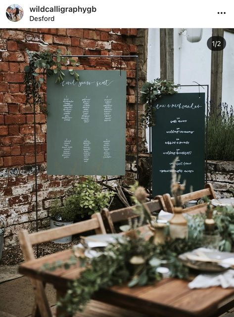 Sage and hunter green seating plan Industrial Themed Wedding, Navy Wedding Theme, Sage Green Wedding Theme, Hunter Green Wedding, White Wedding Decorations, Green Themed Wedding, Wooden Wedding Signs, Sage Wedding, Wood Wedding Signs