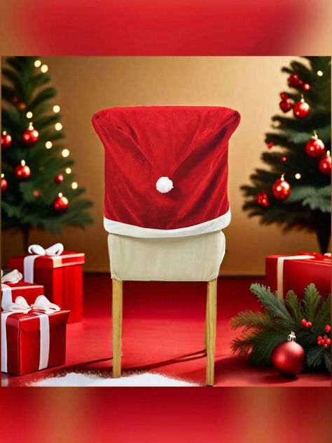 1pc/4pcs/6pcs Christmas Chair Covers, Christmas Table Decoration, Christmas Decoration, Room Decor, Home Decor, Scene Decor, Holiday Decor, Christmas Supplies, Red Santa Hat Dining Chair Back Cover Set To Add Holiday Atmosphere For Christmas Dinner, Christmas Gift For Restaurant/CafeI discovered amazing products on SHEIN.com, come check them out! Holiday Dining Table Decor, Dining Chair Covers Slipcovers, Fabric Kitchen Chairs, Chair Covers Party, Holiday Dining Table, Kitchen Chair Covers, Chair Covers Slipcover, Chair Back Covers, Christmas Chair Covers