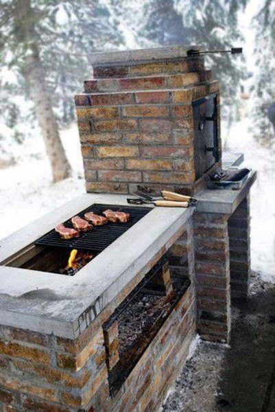 Outdoor Summer Kitchen Ideas Barbiquiu Ideas, Pit Bbq, Brick Bbq, Barbecue Smoker, Smoker Grill, Outdoor Kitchen Countertops, Outdoor Kitchen Decor, Outdoor Kitchen Appliances, Outdoor Oven