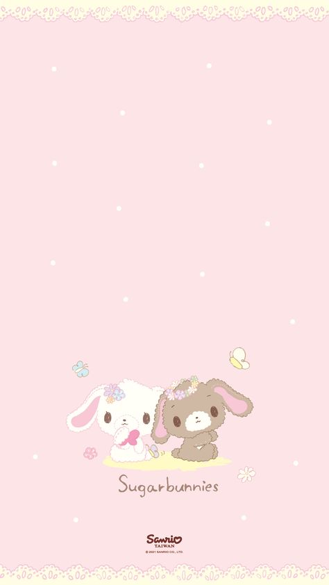 Sugar Bunnies Wallpaper, Sugarbunnies Wallpapers, Cutie Cat-chan, Sugar Bunnies, Rilakkuma Wallpaper, Soft Pink Theme, Bunny Wallpaper, Sanrio Wallpaper, Iphone Wallpaper App