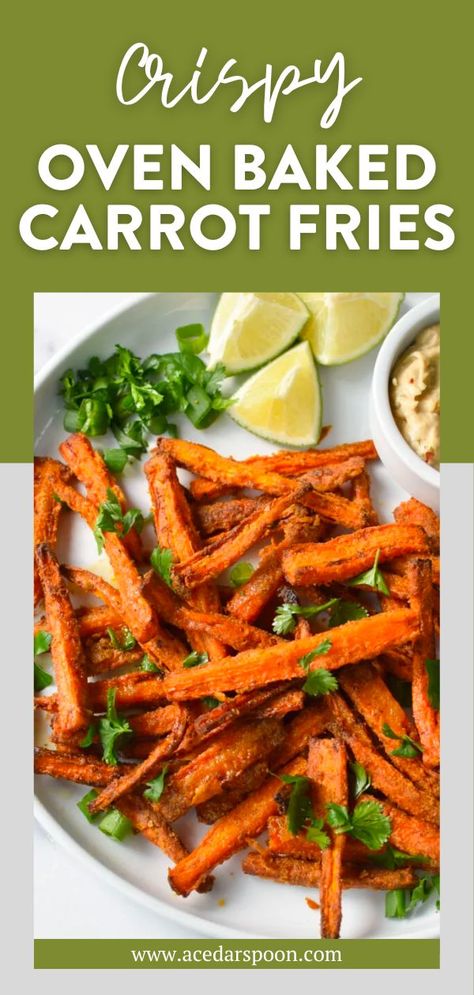 Looking for a healthy and tasty alternative to traditional french fries? Try these scrumptious Oven Baked Carrot Fries! Baked to crisp perfection, they make for an awesome side dish or snack. Perfect for anyone trying to eat healthier without sacrificing flavor, these carrot fries are packed with vitamins, antioxidants, and fiber! Best Fries Recipe, Fries Oven, Easy Veg Recipes, Carrot Fries Baked, Carrot Fries, Healthy Potatoes, Baked Carrots, Potato Recipes Side Dishes, Meatless Dinner