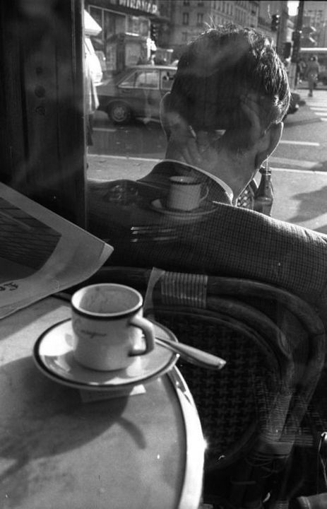 The Window, A Coffee, Coffee Cup, A Man, Black And White, Coffee, White, Black