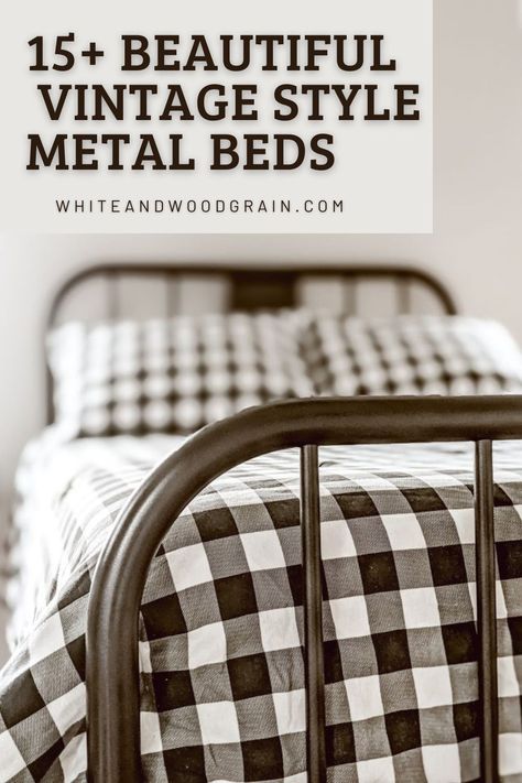 Metal Bed Decor Bedroom Ideas, Antique Metal Bed Frame Bedroom Ideas, Bedrooms With Metal Bed Frames, Bronze Metal Bed Frame Bedroom Ideas, White Wrought Iron Bed, Antique Iron Beds Bedroom, Rod Iron Bedroom Ideas, Metal Bed Frame Bedroom Ideas Vintage, Black Iron Bed Decor