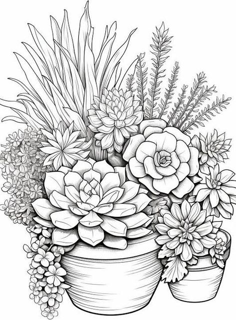 Flower Coloring Sheets, Printable Flower Coloring Pages, Adult Coloring Books Printables, Detailed Coloring Pages, Fall Coloring Pages, Flower Printable, Flower Coloring Pages, Coloring Book Art, Cute Coloring Pages