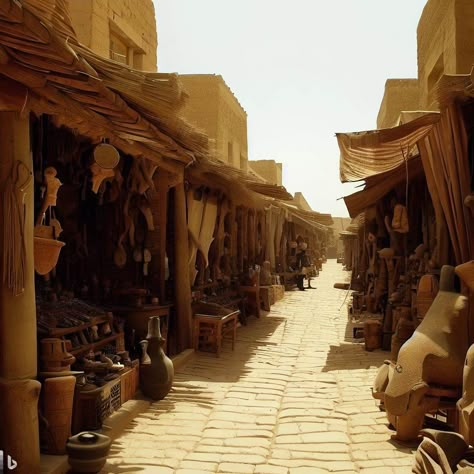 Ancient Egyptian Market Street Arabian Market Aesthetic, Persia Aesthetic, Dorne Aesthetic, Desert Market, Egyptian Village, Egyptian Market, Folk Aesthetic, Ancient Egypt Aesthetic, Desert Village