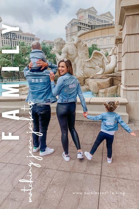 Mommy And Me Jean Jacket, Jean Jacket Family Pictures, Light Denim Jacket, Family Vacay, Jean Jacket Outfits, Family Shoot, Family Diy, Family Picture Outfits, Blessed Life