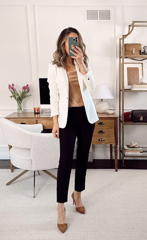 Five Office Outfit Ideas with Black Ankle Pants Black Shirt Business Casual Outfit, Summer Office Outfits Women 30s, Black Pixie Pants Outfit Work, Simple Classic Work Outfits, Black Pants Outfit For Work Spring, Womens Black Pants Outfits, Women’s Professional Shoes, Black Work Pants Outfit Winter, Black Pants Black Shirt Outfit