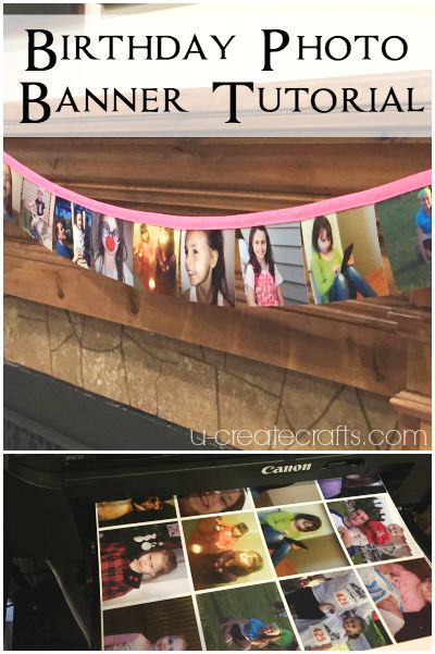 DIY Birthday Photo Banner Tutorial from MichaelsMakers U Create Crafts Birthday Picture Banner, Send To Her, Banner Tutorial, Welcome Home Parties, Friendsgiving Party, Birthday Photo Banner, Mom's Birthday, It's A Good Day, Family Diy