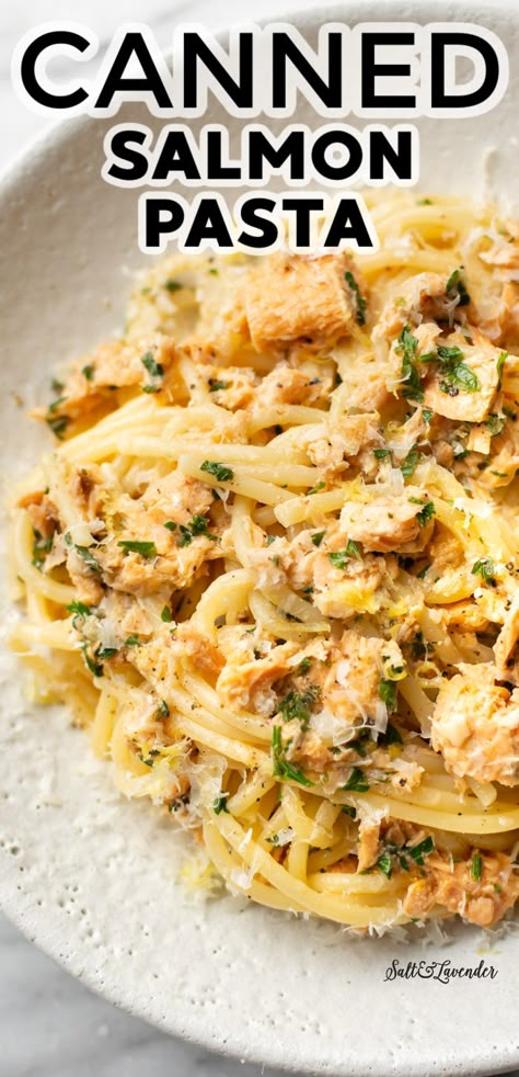 Canned Salmon Pasta Recipes, Salmon Pasta Recipes Healthy, Salmon Pasta Recipes Easy, Salmon And Pasta Recipes, Canned Salmon Pasta, Salmon And Pasta, Canned Fish Recipes, Salmon Pasta Recipe, Pasta Recipes Easy