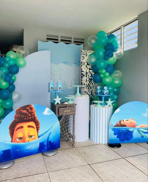 Luca Birthday Theme, Luca Party, First Birthday Decorations Boy, Luca Birthday, Luca Disney, Baby Party Decorations, 4 Birthday, First Birthday Decorations, Ocean Theme